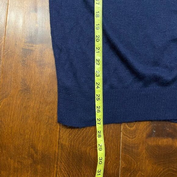 The Fox Sweater Vintage 80s Navy Blue V-Neck Acrylic Sweater Men's Size Large - Picture 9 of 9